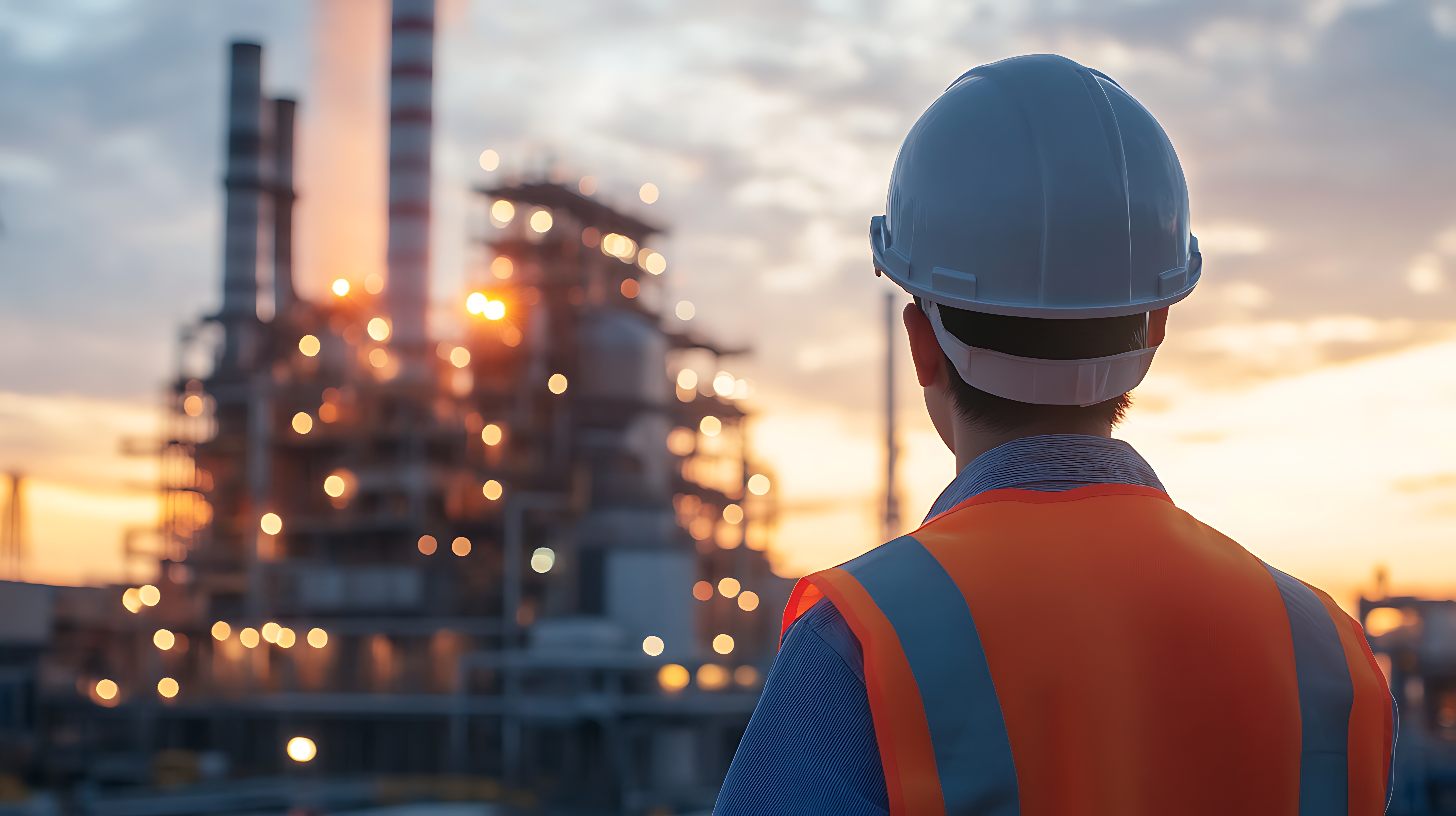 A Stunning Panoramic View of a Thermal Power Plant With Engineers Actively Working to Ensure Efficient Energy Production and Smooth Operations
